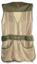 Browning Sporter II Shooting Vest For Her Sage Tan and Pink RearView