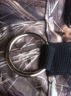 Mud River Tie Down Rings on Kennel Cover Close up