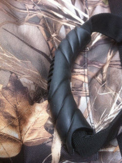 Heavy Duty Rubber handles make picking up the Camo Mud River Dixie Cover easy as pie!