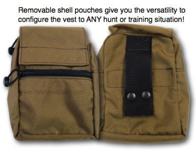 Removable shell pouches give you the versitility to configure the Q5 Centerfire Vest to ANY hunt ot training situation. 