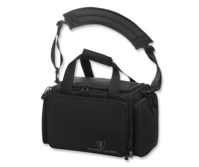 Here is a view of Browning's new all black label alpha range 2 pistol bag with exterior pockets