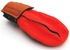 Deluxe dog boots that stay on, blaze orange
