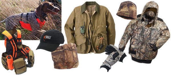 Hunting dog chest protection, hunting jackets and hats, gloves and vests