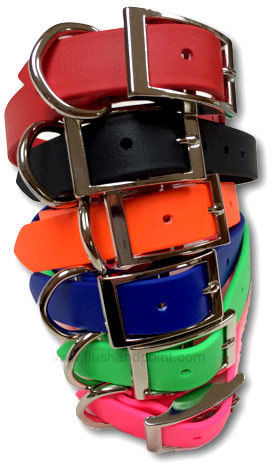 North Point Synthetic Standard Dog Collars in Red, Black, Blue, Orange, Lime and pink